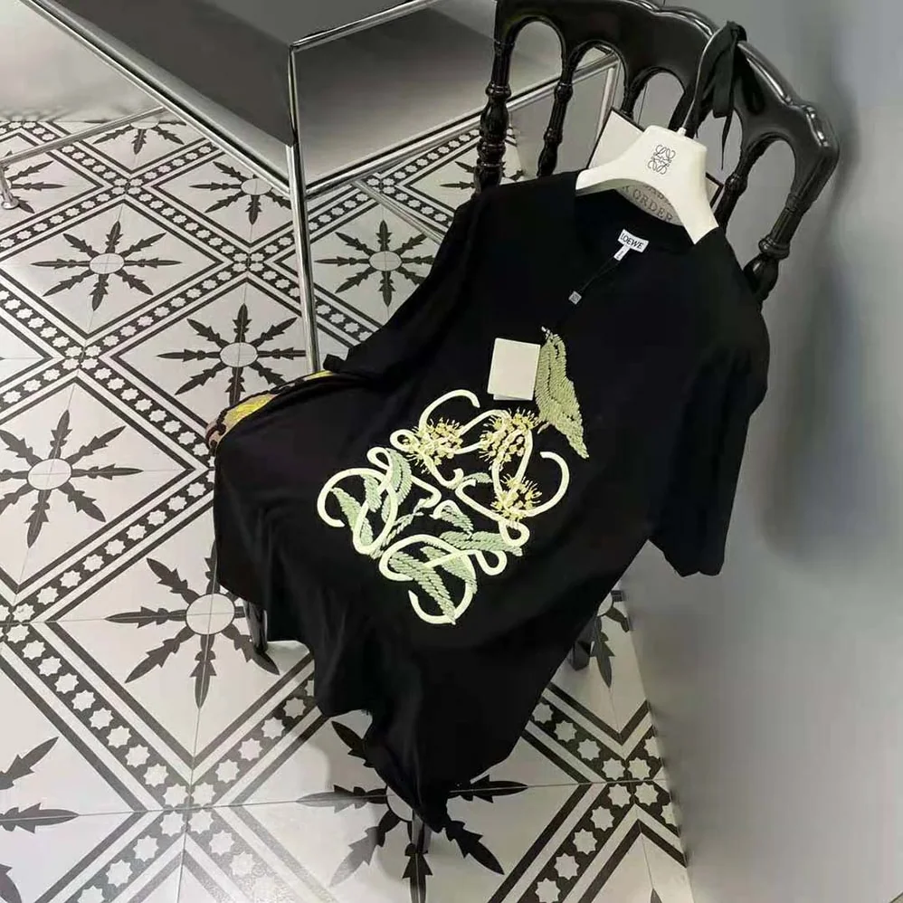 Loewe Herbarium Anagram T-shirt in Cotton for Women in Black