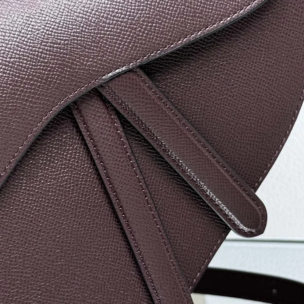 Dior Saddle Bag with Strap Plum Grained Calfskin for Women Dior Saddle Bag with Strap Plum Grained Calfskin for Women