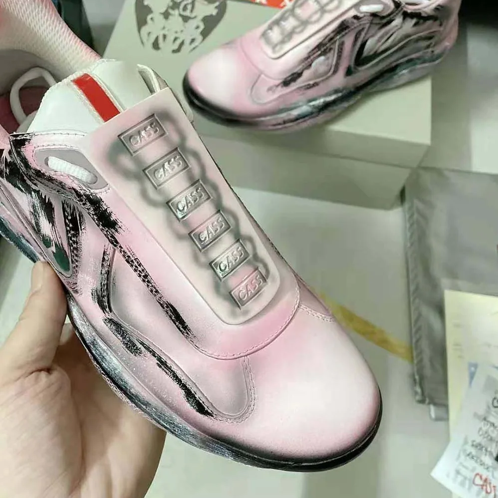 Prada Cass x Prada Americas Cup D3cay Sneakers for Unisex in Pink Prada Cass x Prada Americas Cup D3cay Sneakers for Unisex in Pink