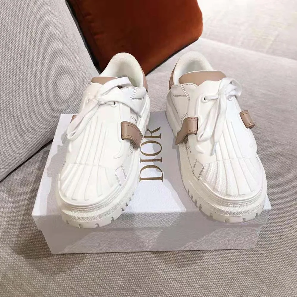 Dior Dior-id Sneaker White and Nude Calfskin and Rubber for Women Dior Dior-id Sneaker White and Nude Calfskin and Rubber for Women
