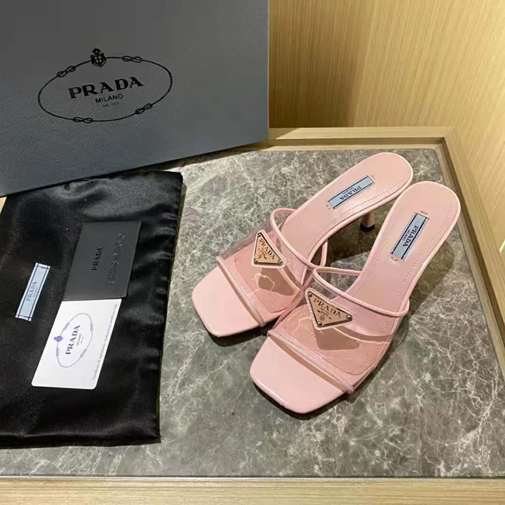 Prada Plexiglas and Patent Leather Sandals 65 mm Varnished Heel for Women in Pink Prada Plexiglas and Patent Leather Sandals 65 mm Varnished Heel for Women in Pink