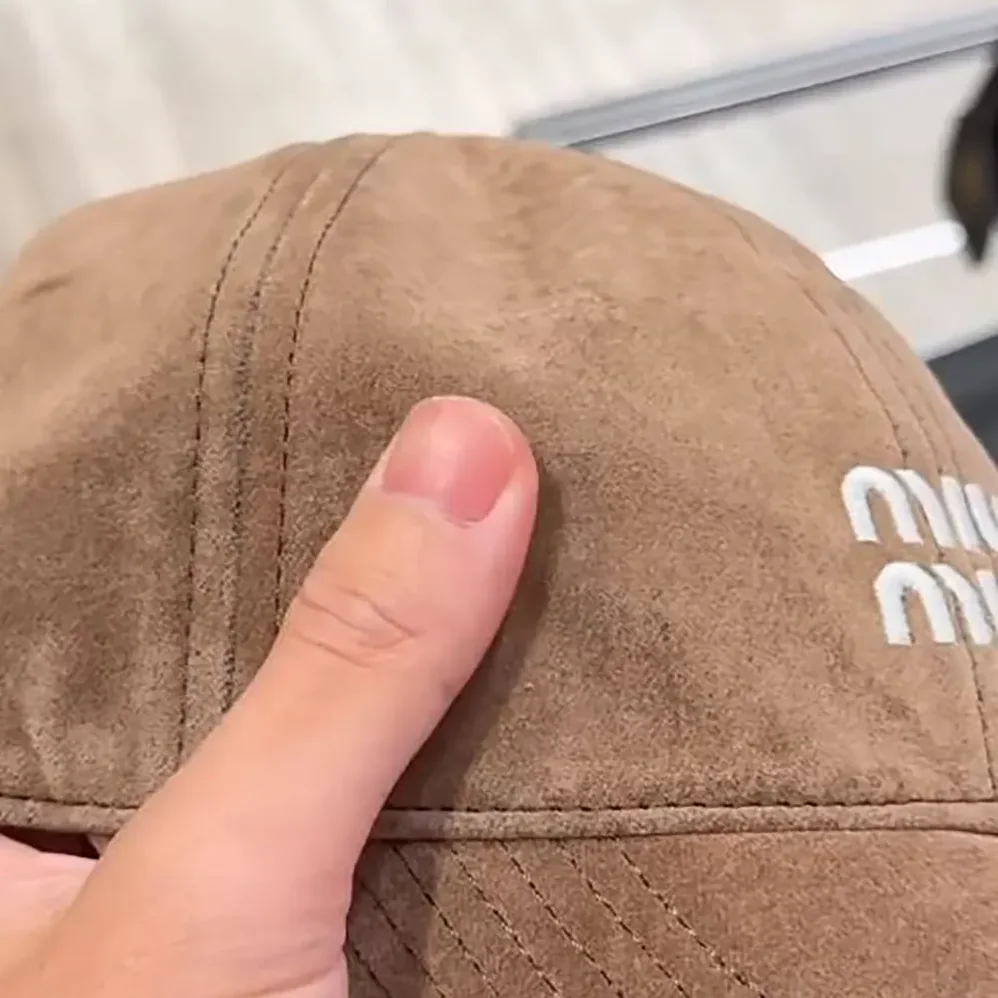 Miu Miu Velvet Baseball Cap for Women in Sand/Black Miu Miu Velvet Baseball Cap for Women in Sand/Black