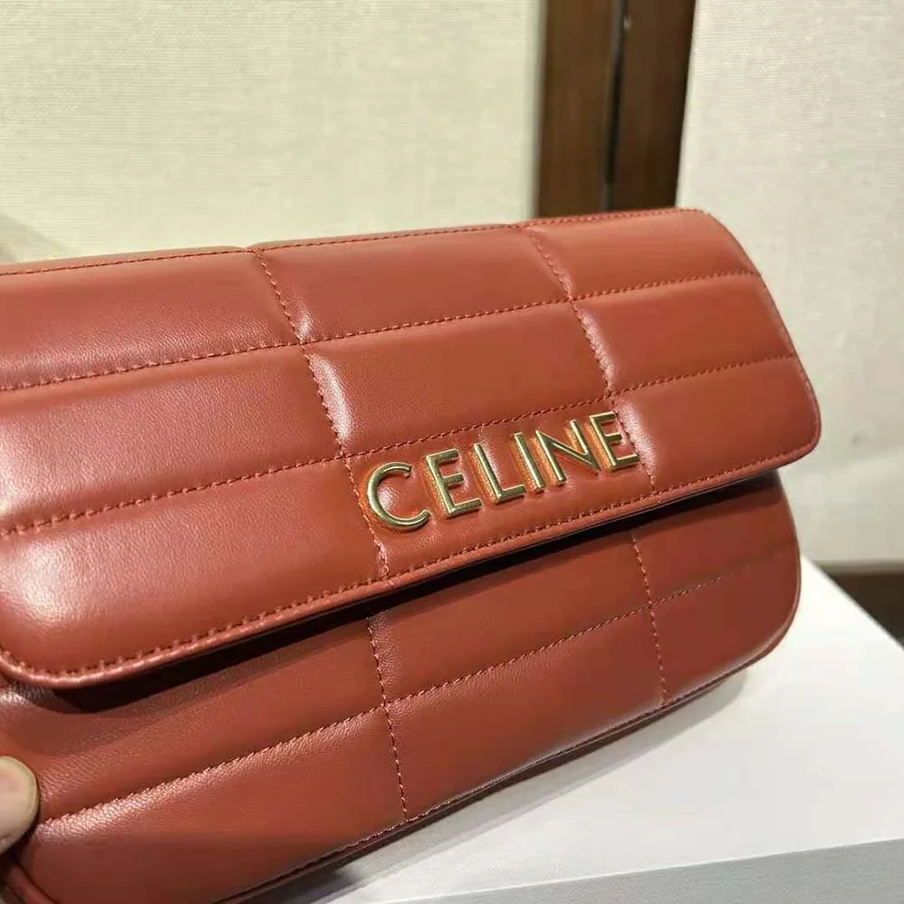 Celine Chain Shoulder Bag Matelasse Monochrome Celine in Quilted Goatskin for Women in Brown Celine Chain Shoulder Bag Matelasse Monochrome Celine in Quilted Goatskin for Women in Brown