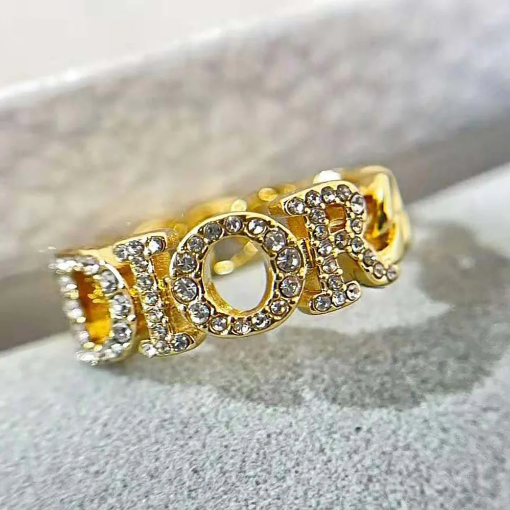 Dior Dio(r)evolution Ring Gold-Finish Metal and White Crystals for Women