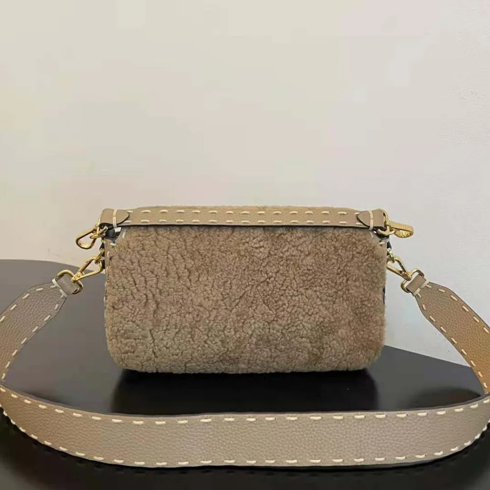 Fendi Baguette Beige Sheepskin Bag for Women