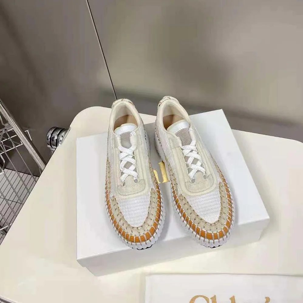 Chloe Nama Sneaker in Recycled Mesh for Women in White