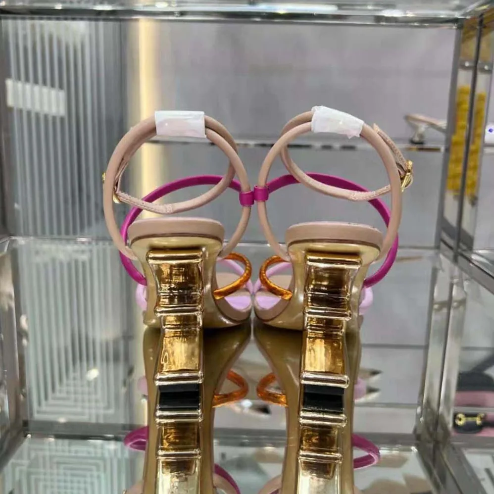 Fendi First Pink Nappa Leather High for Women in Heeled Sandals Fendi First Pink Nappa Leather High for Women in Heeled Sandals