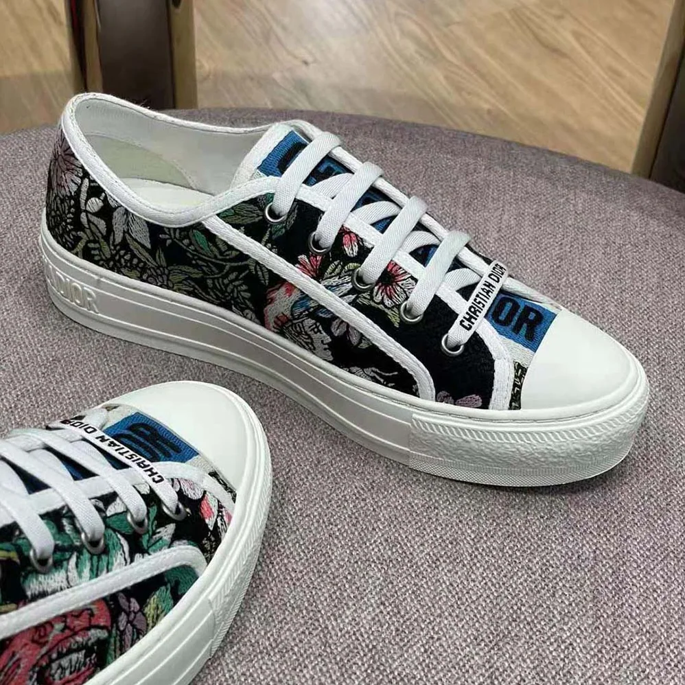 Dior Walk N Dior Sneaker Black Multicolor D for Women in Constellation Embroidered Cotton