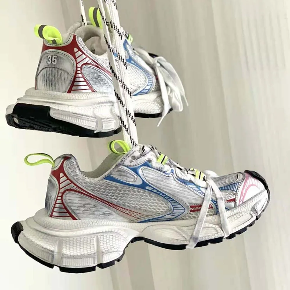 Balenciaga 3XL Sneaker in White Red and Blue Mesh and Polyurethane for Unisex Balenciaga 3XL Sneaker in White Red and Blue Mesh and Polyurethane for Unisex