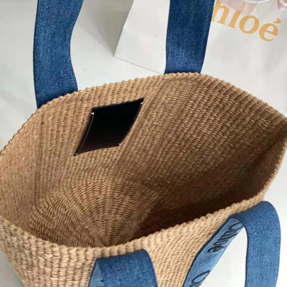 Chloe Large Woody Basket for Women in Navy Chloe Large Woody Basket for Women in Navy