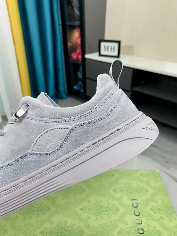 Gucci Logo GG Gucci Sneakers With Posedon Gray for Men Gucci Logo GG Gucci Sneakers With Posedon Gray for Men
