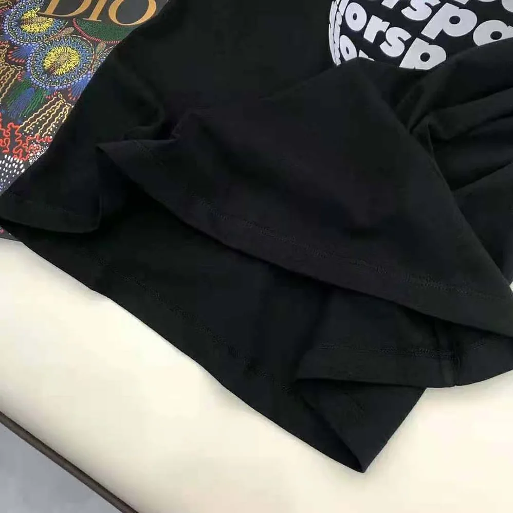 Dior Dior Spatial T-shirt Black Cotton Jersey and Linen for Men