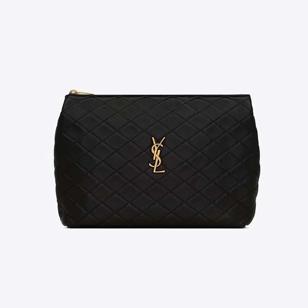 Saint Laurent YSL Gaby Cosmetic Pouch in Quilted Leather for Women Saint Laurent YSL Gaby Cosmetic Pouch in Quilted Leather for Women