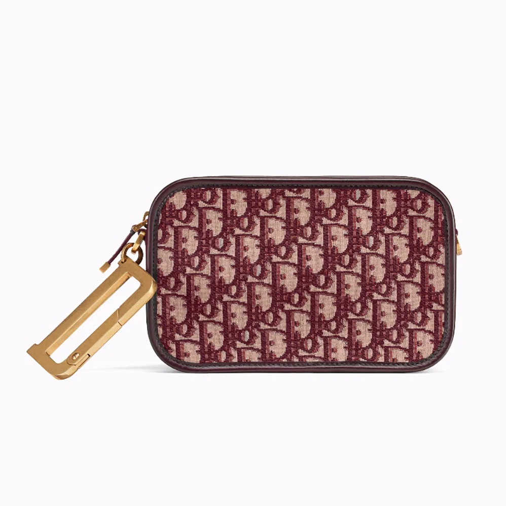 Dior Diorquake Clutch in Burgundy Canvas for Women in Carmine