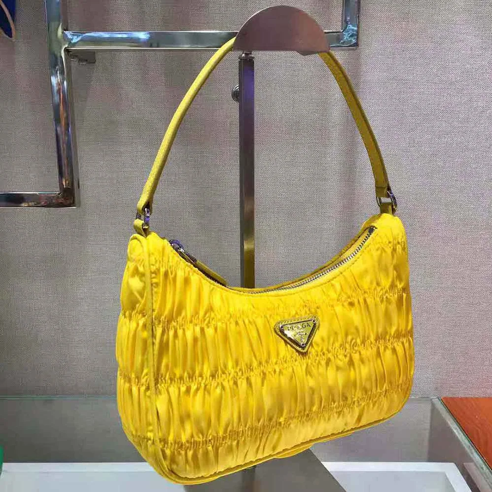 Prada Nylon and Saffiano Leather Mini Bag for Women in Yellow