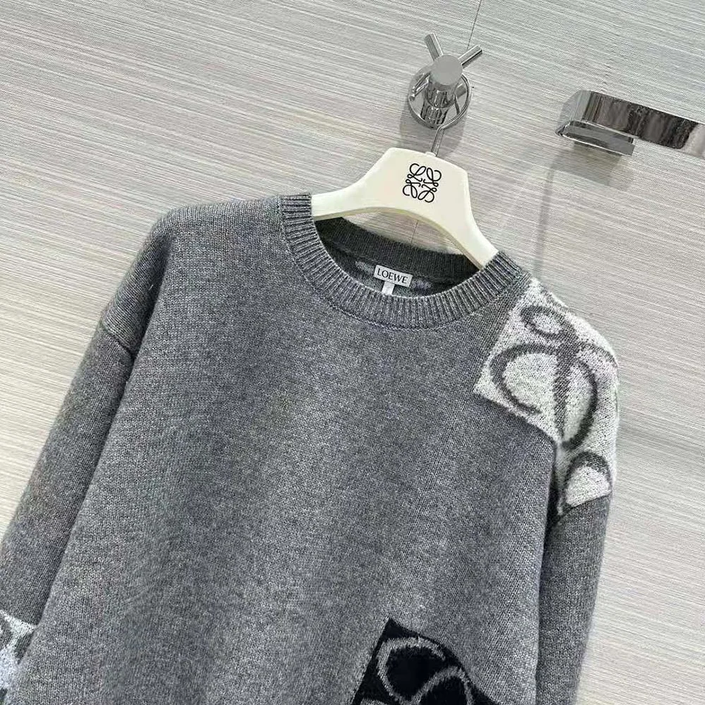 Loewe Sweater in Wool for Men in Gray Loewe Sweater in Wool for Men in Gray