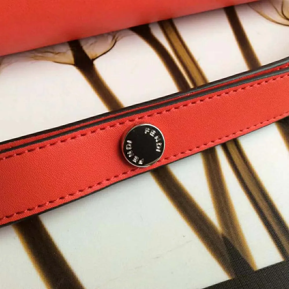 Fendi By the Way Regular Leather Boston Bag for Women in Red Fendi By the Way Regular Leather Boston Bag for Women in Red