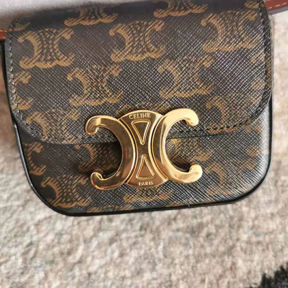 Celine Mini Triomphe in Triomphe Canvas and Calfskin for Women Celine Mini Triomphe in Triomphe Canvas and Calfskin for Women