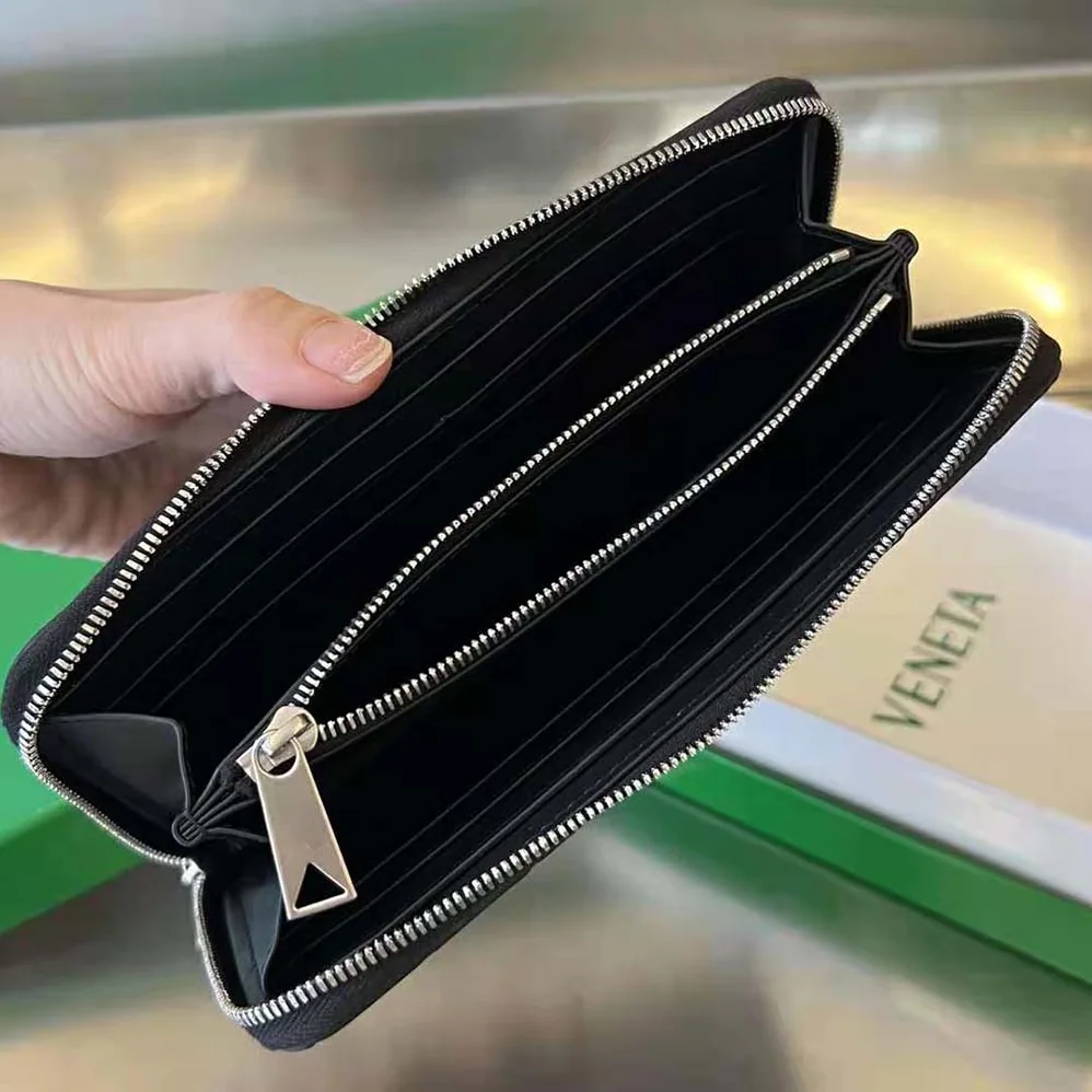 Bottega Veneta Intrecciato Zip Around Wallet for Unisex in Black Bottega Veneta Intrecciato Zip Around Wallet for Unisex in Black
