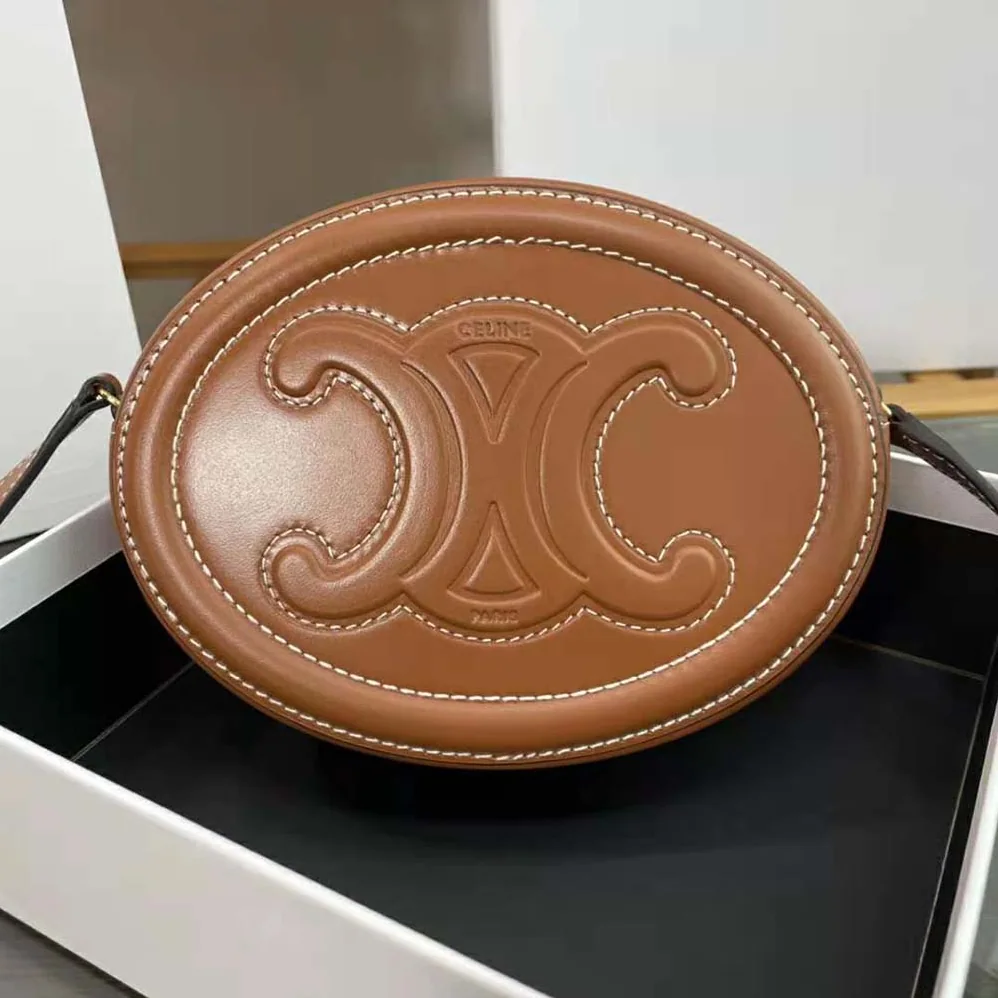 Celine Crossbody Oval Purse in Smooth Calfskin for Women in Brown