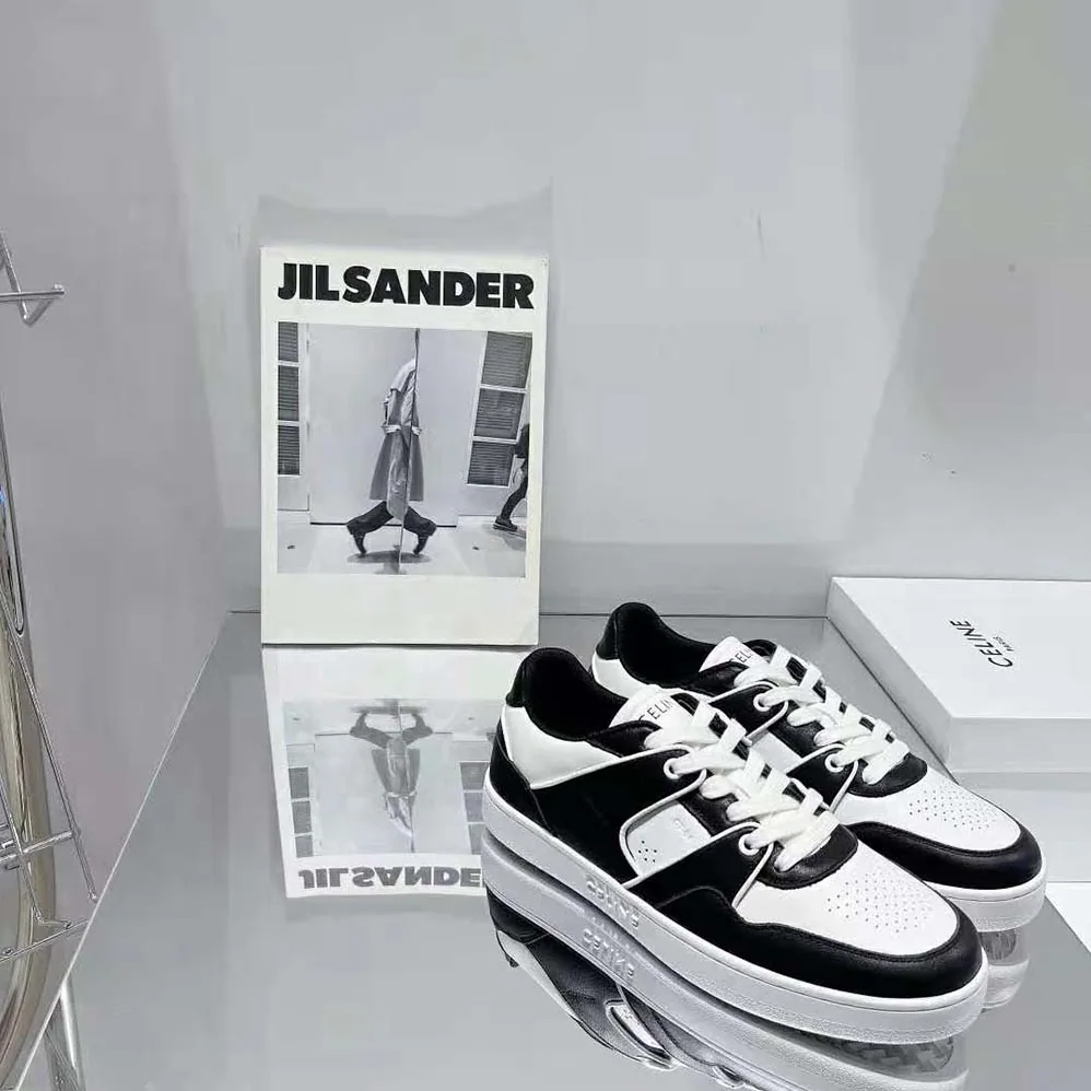 Celine CT-04 Low Lace-Up Sneaker in Calfskin for Unisex in Black