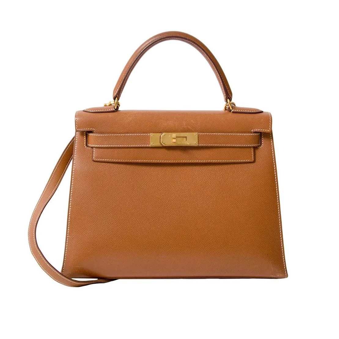 Hermes Kelly Sellier 32 Bag in Togo Leather in Brown