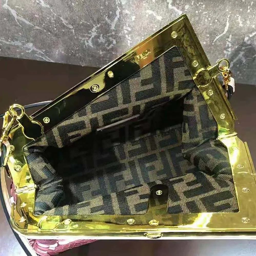 Fendi First Small Pink Sequinned Bag for Women Fendi First Small Pink Sequinned Bag for Women