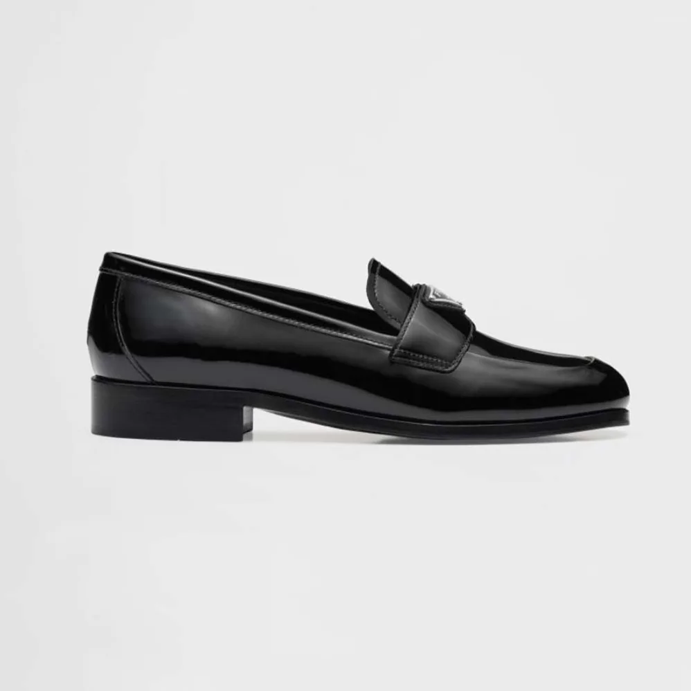 Prada Patent Leather Loafers in 25 mm Heel Height for Men in Black Prada Patent Leather Loafers in 25 mm Heel Height for Men in Black