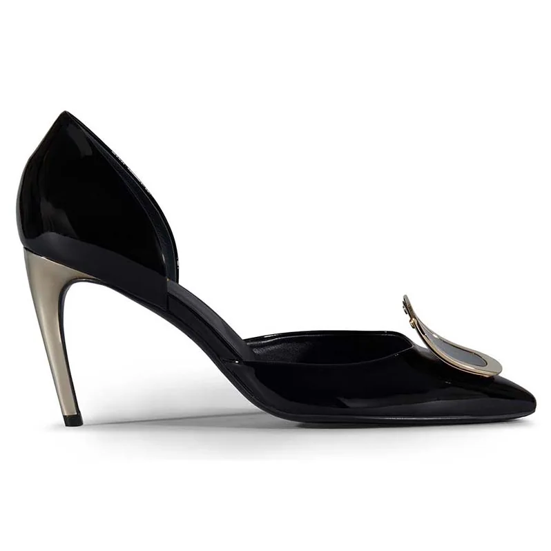 Roger Vivier Dorsay Sexy Choc Chips Pumps Patent 85mm Heel for Women Roger Vivier Dorsay Sexy Choc Chips Pumps Patent 85mm Heel for Women