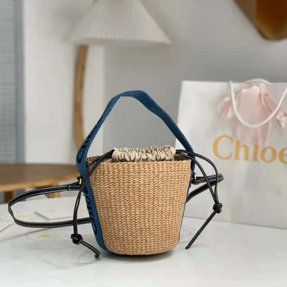 Chloe Small Woody Basket for Women in Navy
