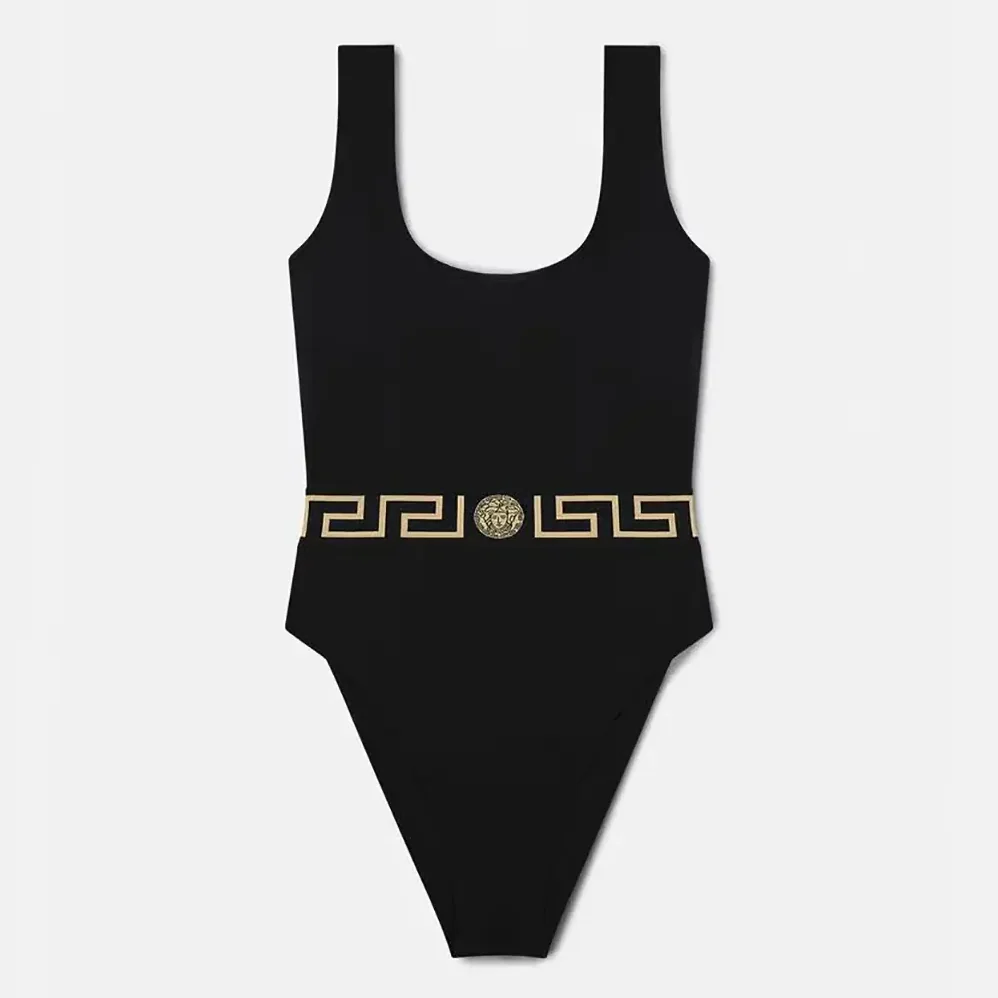 Versace Greca Border One-piece Swimsuit for Women in Black Versace Greca Border One-piece Swimsuit for Women in Black