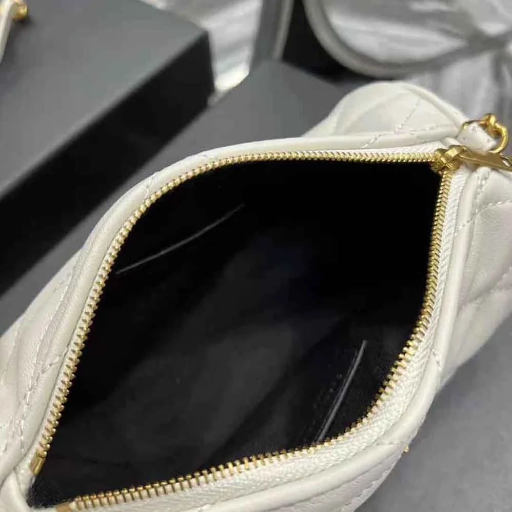 Saint Laurent YSL Sade Mini Tube Bag in Quilted Lambskin for Women in White