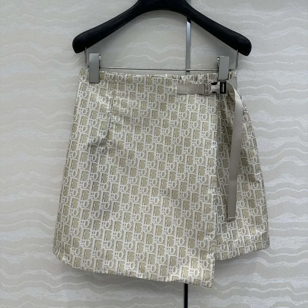Dior Skort Beige Technical Jacquard Taffeta with Dior Oblique Motif for Women