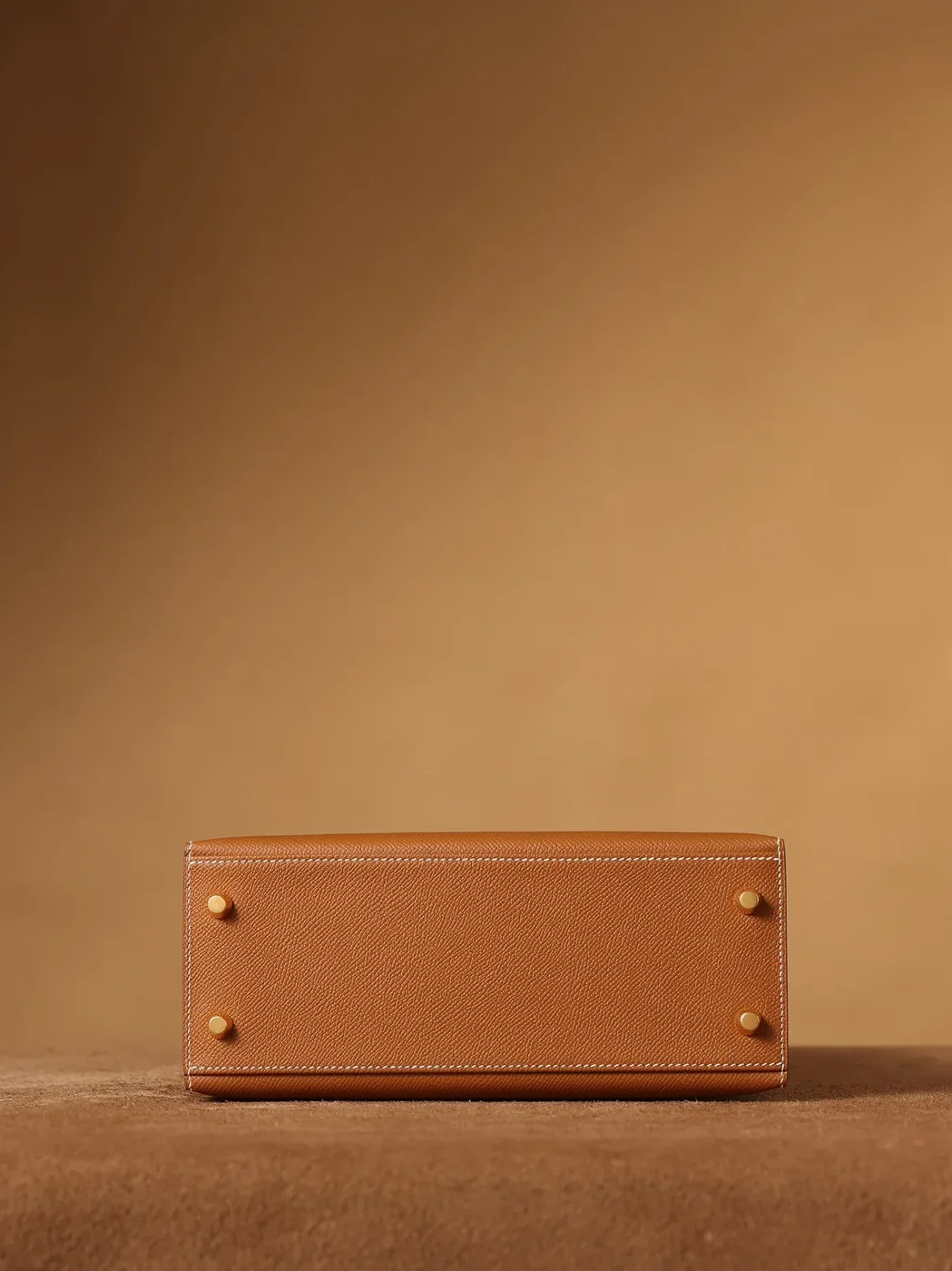 Hermes Kelly Epsom Gold Tone Lock Bag Brown 9,/