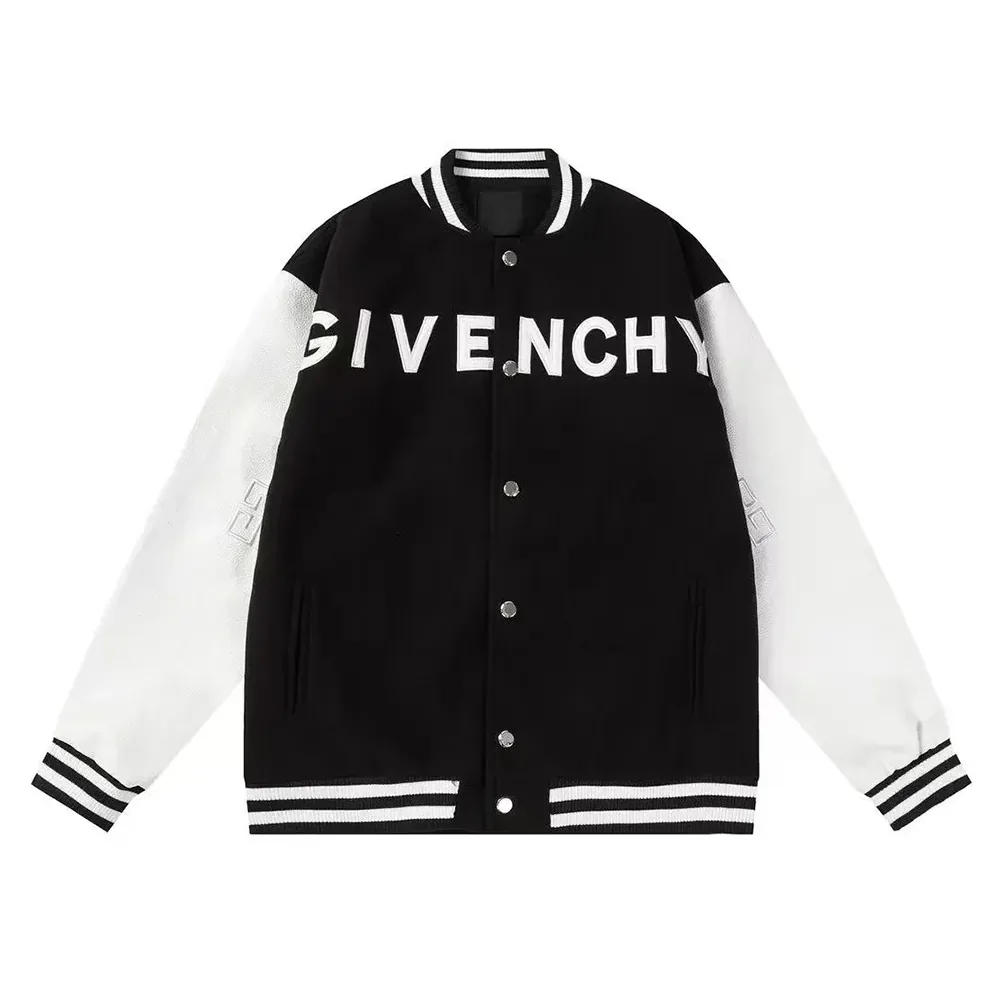Givenchy Hooded Bomber Jacket in Wool and GIVENCHY Leather for Men in Black Givenchy Hooded Bomber Jacket in Wool and GIVENCHY Leather for Men in Black