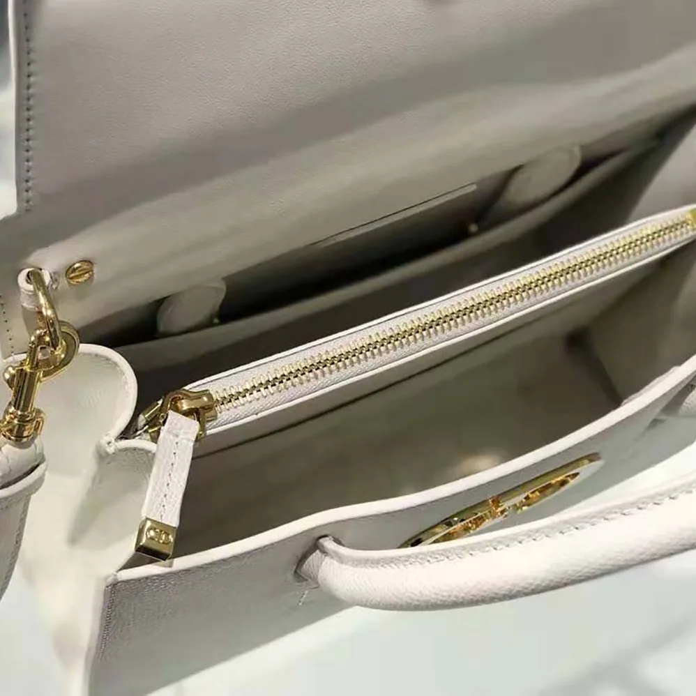 Dior Medium ST Honore Tote Latte Grained Calfskin for Women in White Dior Medium ST Honore Tote Latte Grained Calfskin for Women in White
