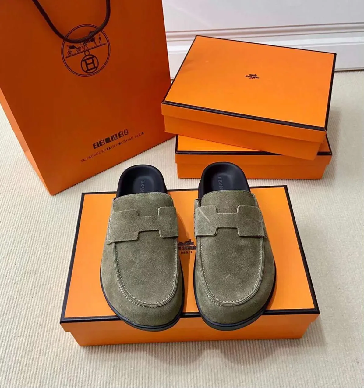 Hermes Go Mule Green