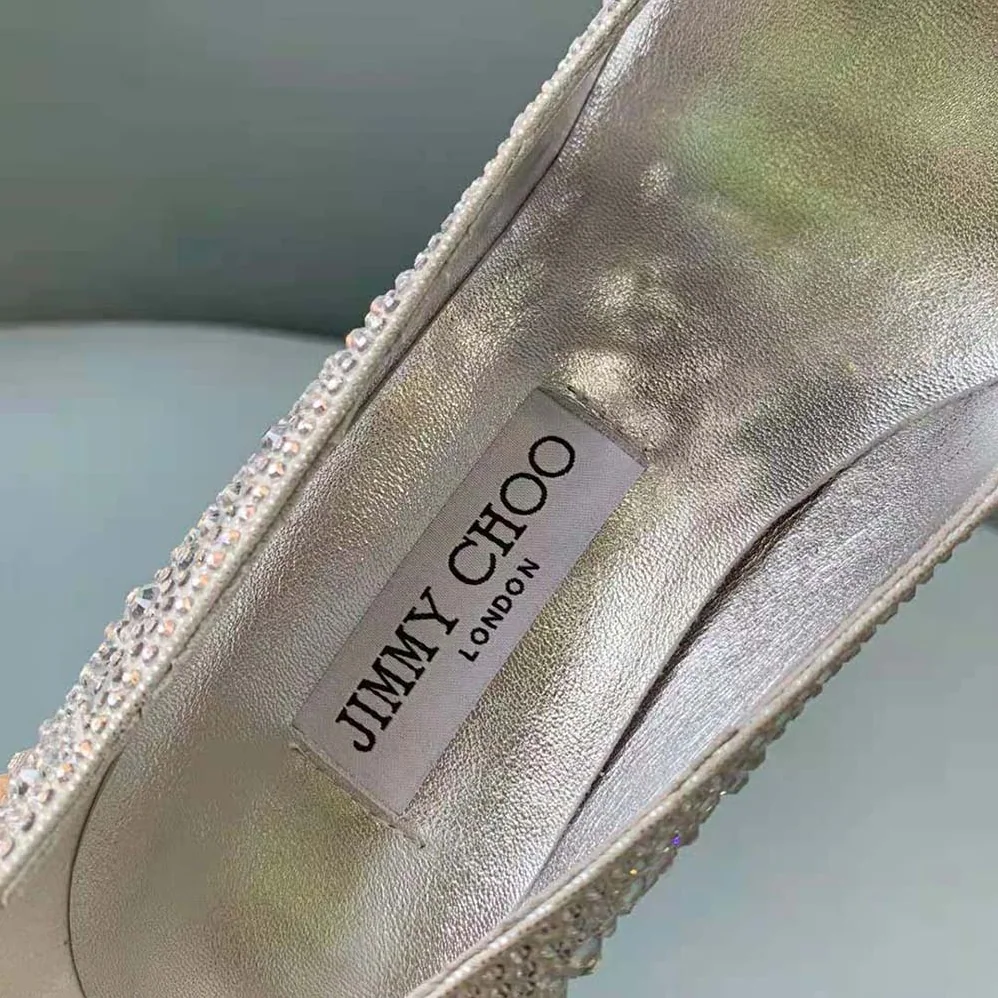 Jimmy Choo Avril Crystal Covered Pointy Toe Pumps for Women