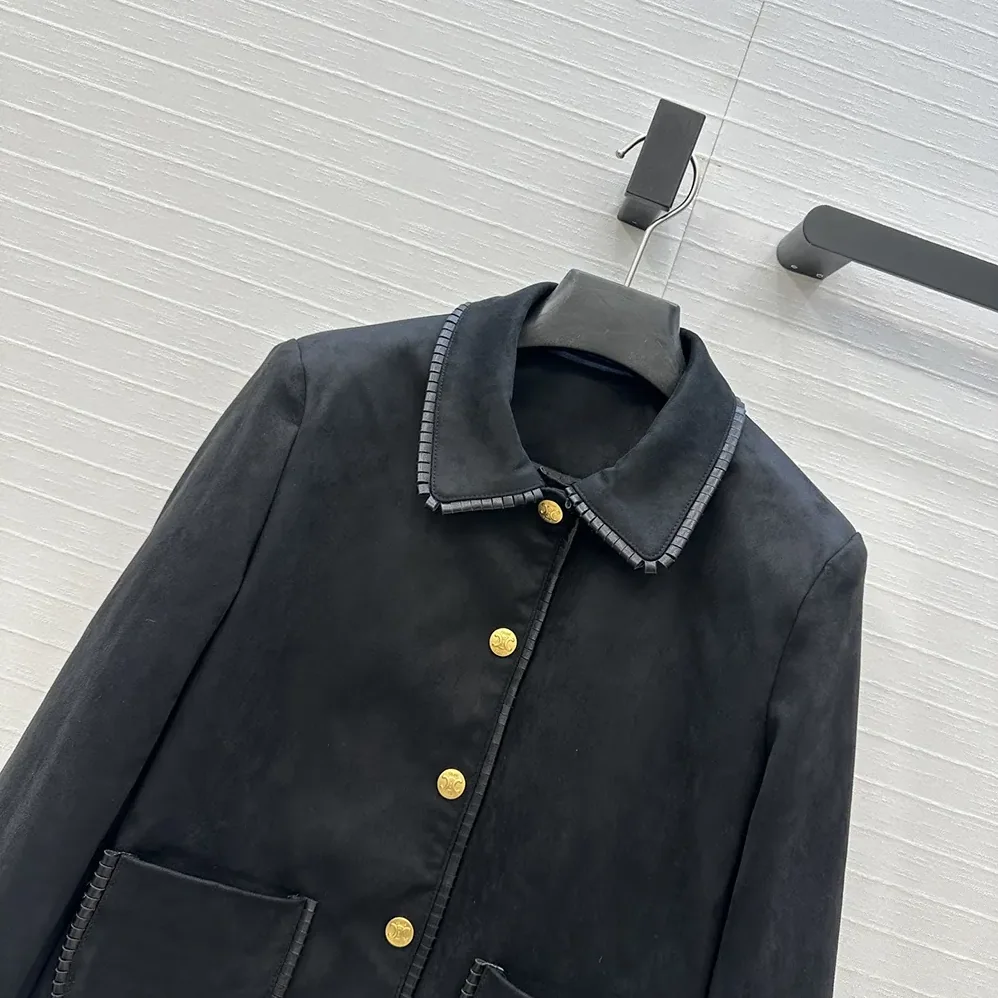 Celine Straight Blouson Jacket In Suede for Women Celine Straight Blouson Jacket In Suede for Women