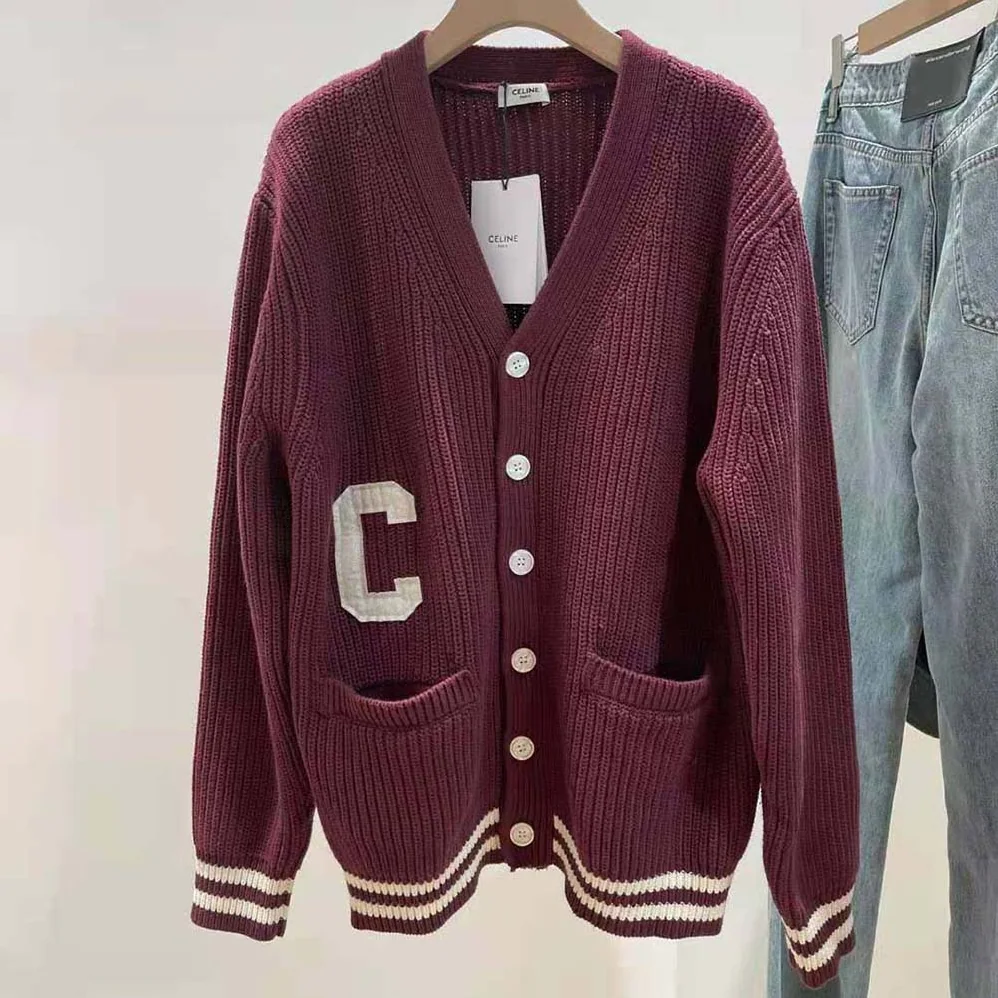 Celine College Cardigan in Cotton for Men