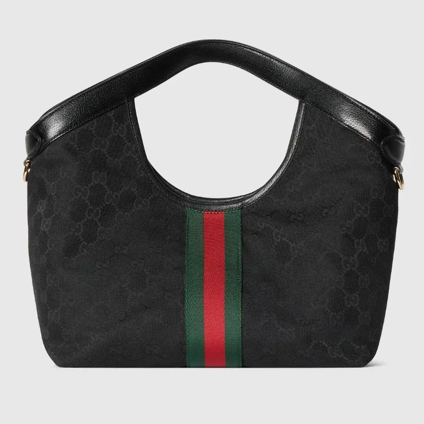 Gucci Giglio Small Tote Bag in Black Gold Hardware