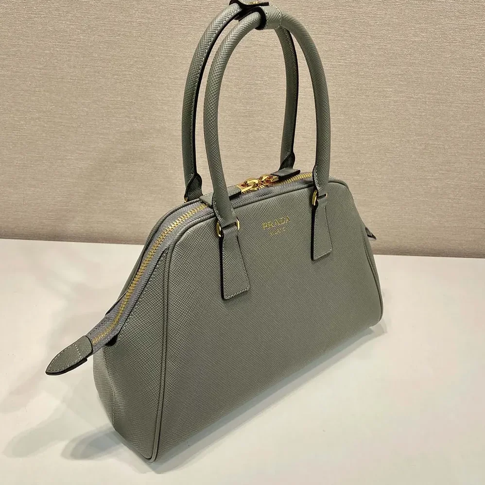 Prada Medium Saffiano Leather Bag for Women in Gray Prada Medium Saffiano Leather Bag for Women in Gray