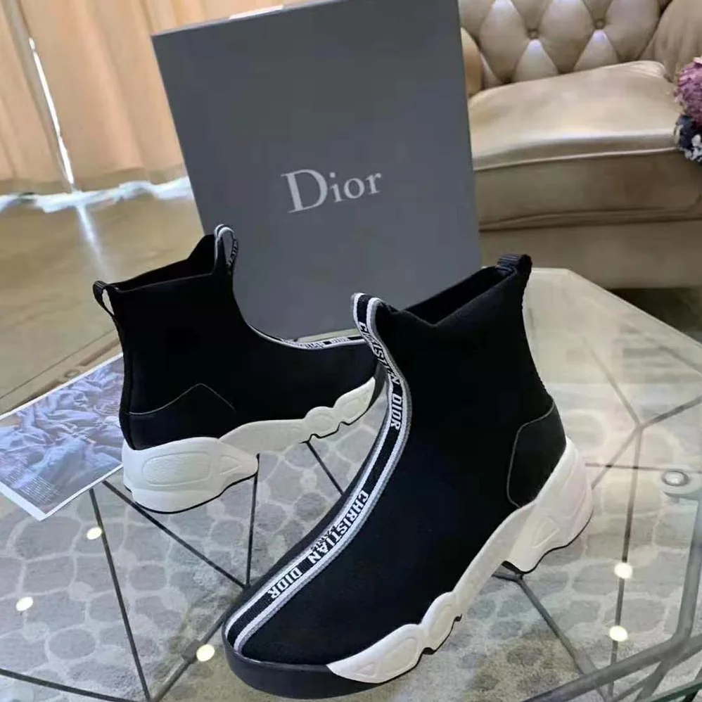 Dior F. Two Point Zero Technical Knit High-Top Sneaker for Women in Black