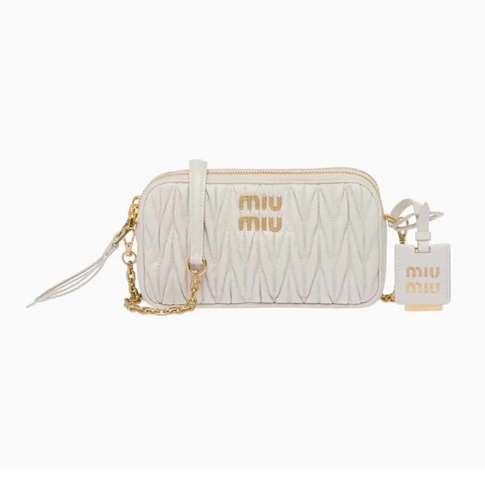 Miu Miu Matelassé Nappa Leather Mini-Bag for Women in White
