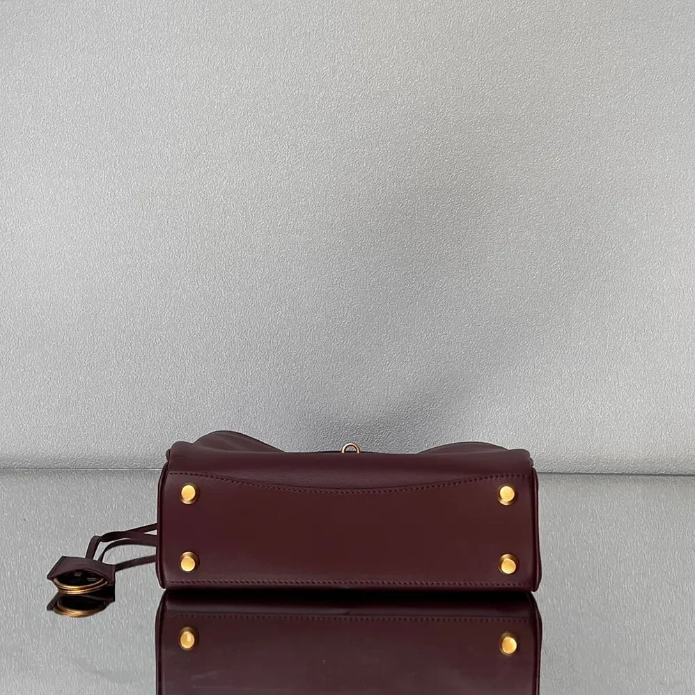Balenciaga Rodeo Mini Handbag in Dark Burgundy Smooth Calfskin for Women