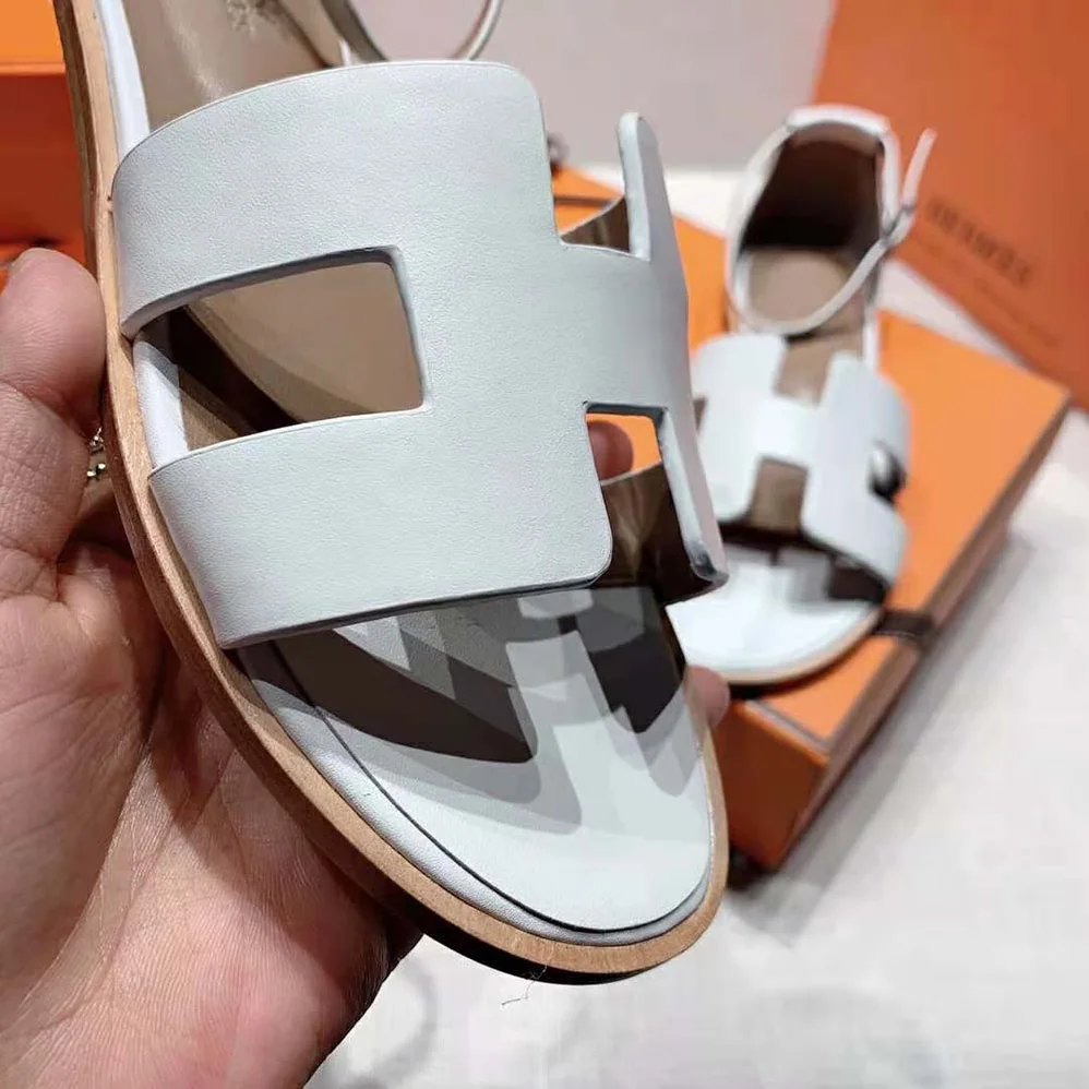 Hermes Santorini Sandal in Calfskin Leather for Women in White Hermes Santorini Sandal in Calfskin Leather for Women in White