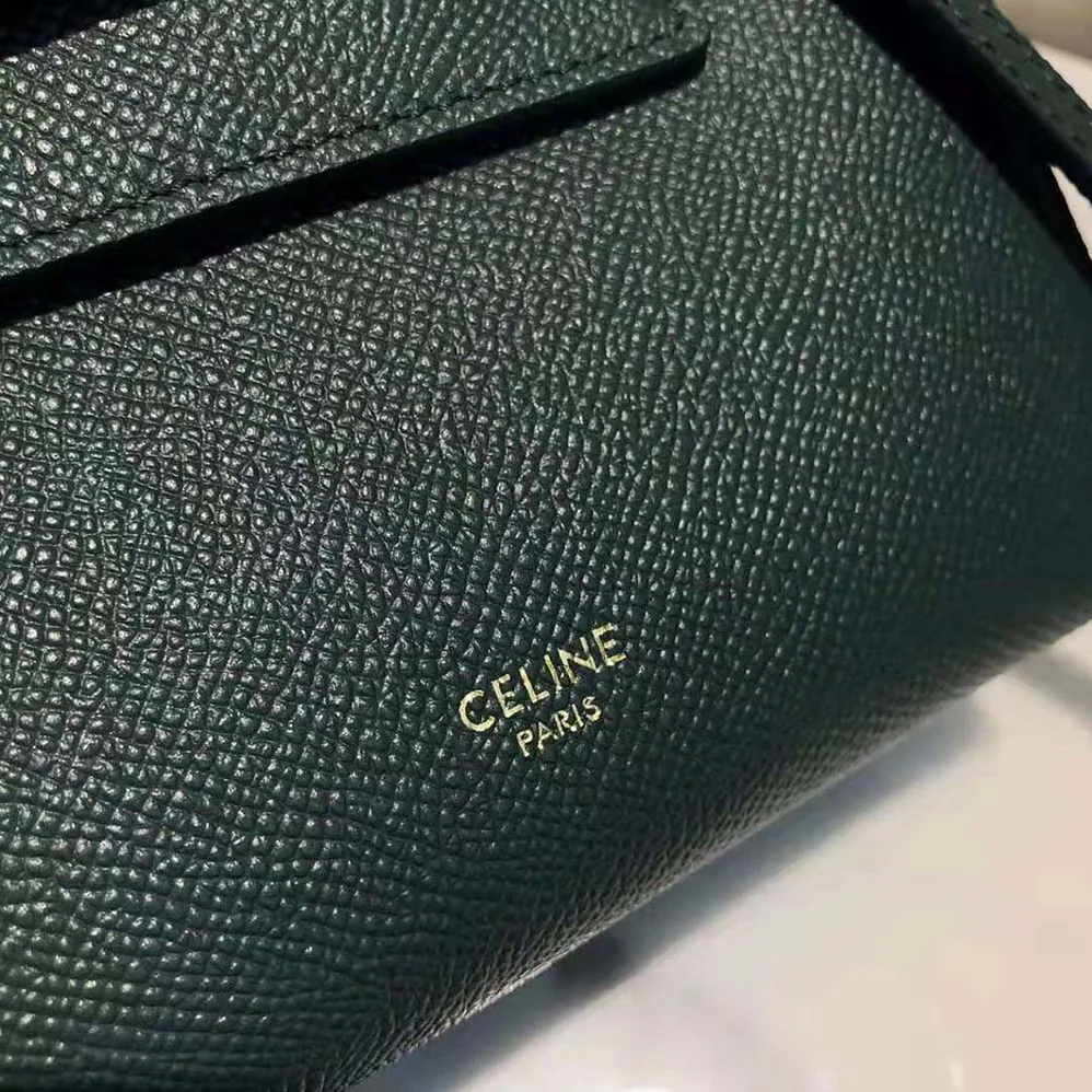 Celine Pico Belt Bag in Grained Calfskin for Women in Green