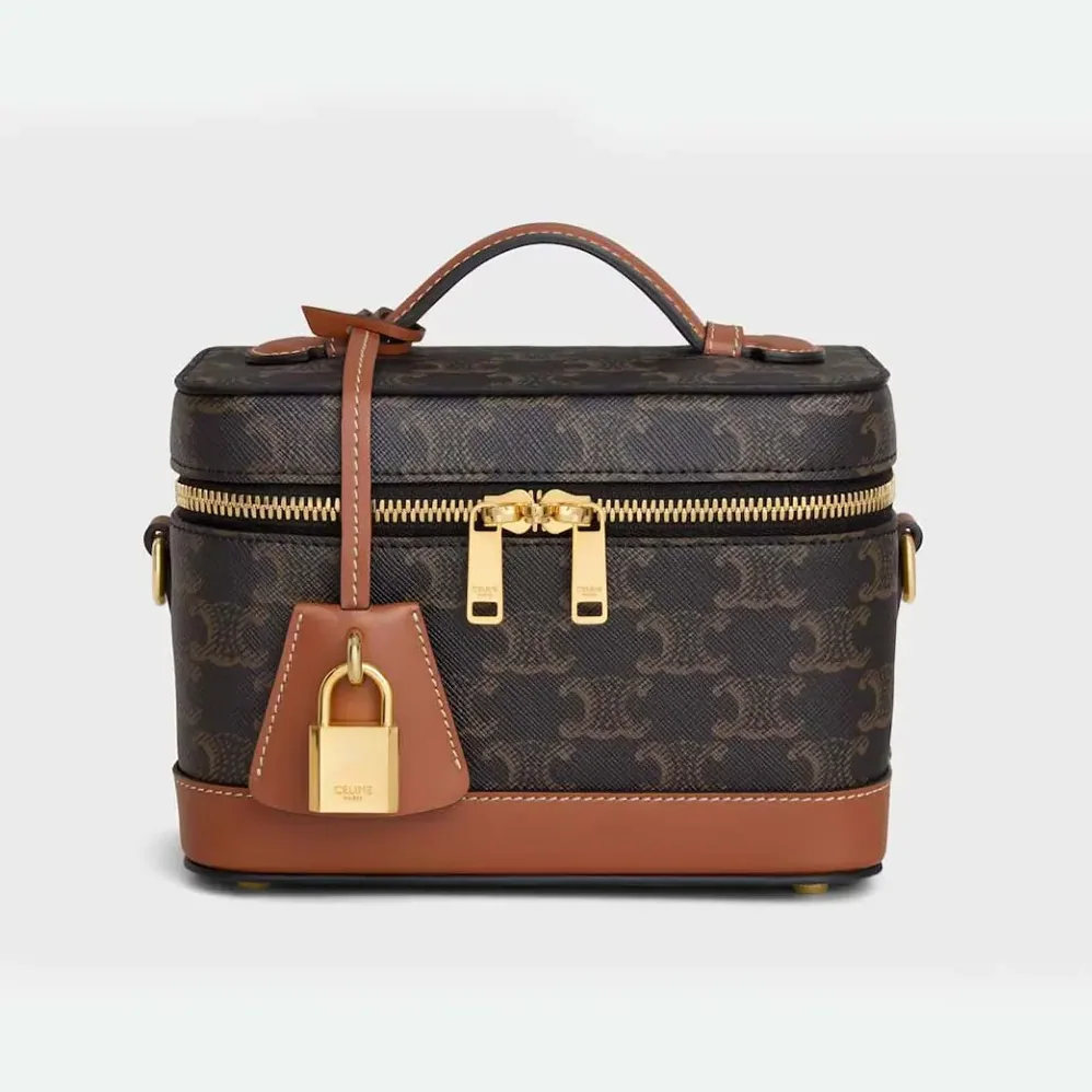 Celine Vanity in Triomphe Canvas and Calfskin-119462BZJ for Women