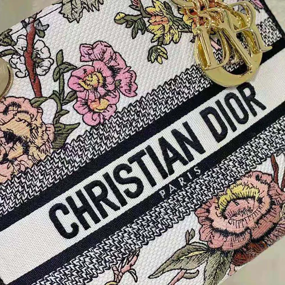 Dior Medium Lady D-lite Bag Multicolor Dior Jardin Botanique Embroidery for Women