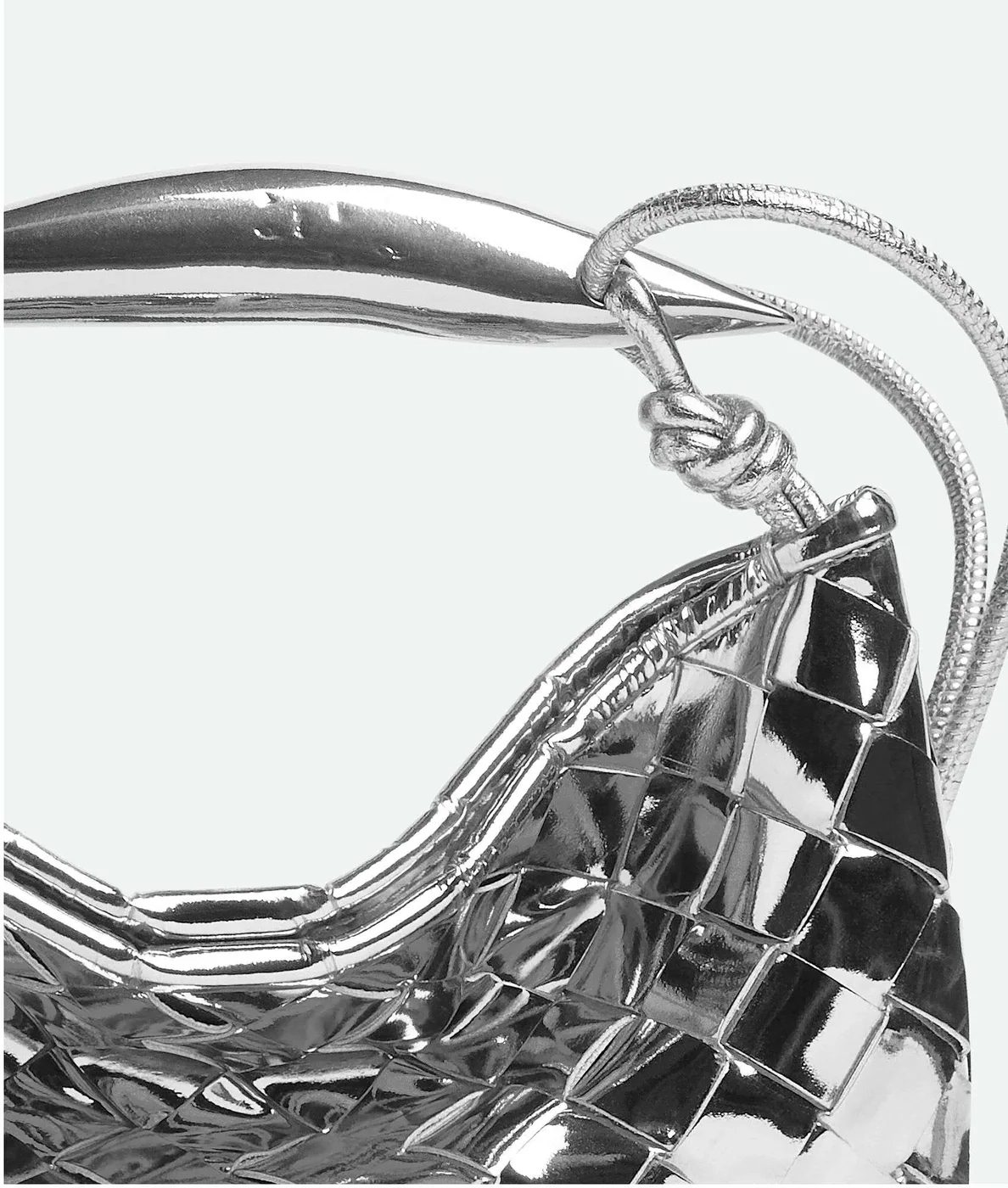 Bottega Veneta Mini Sardine Silver Bag - 7.9 Inches/ Bottega Veneta Mini Sardine Silver Bag - 7.9 Inches/